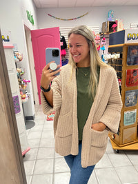 Chunky Knit Open Cardigan