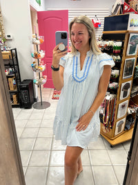 Baby Blue Striped Dress