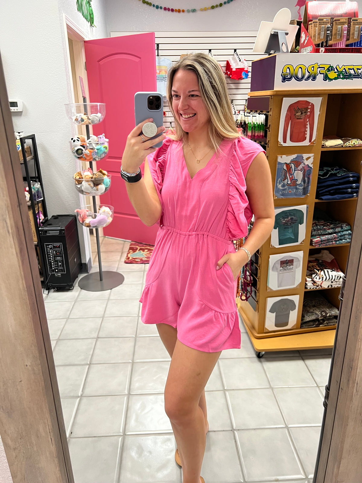Open Back Ruffled Romper