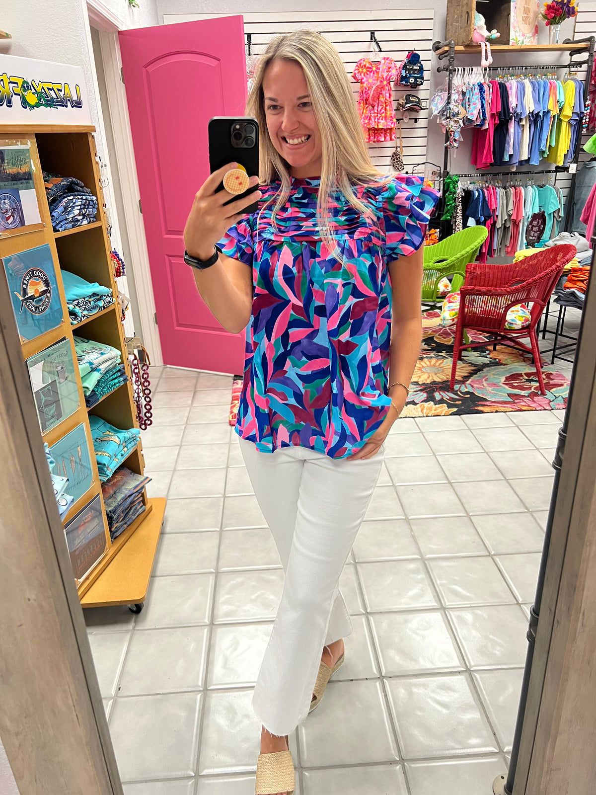 Purple Ruffle Sleeve Top*