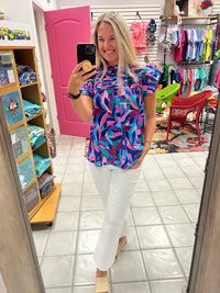 Purple Ruffle Sleeve Top*