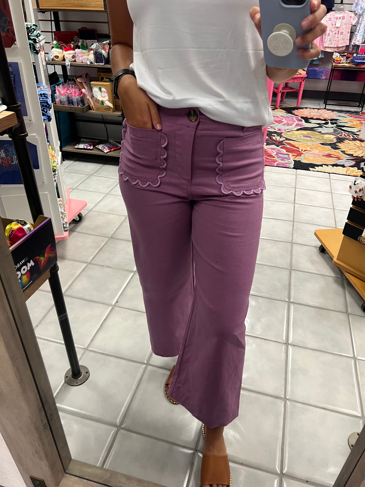 Scallop Wide Leg Pants