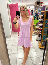 Eyelet Ruffle Dress*
