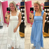 Ruffle Empire Waist Midi Dress