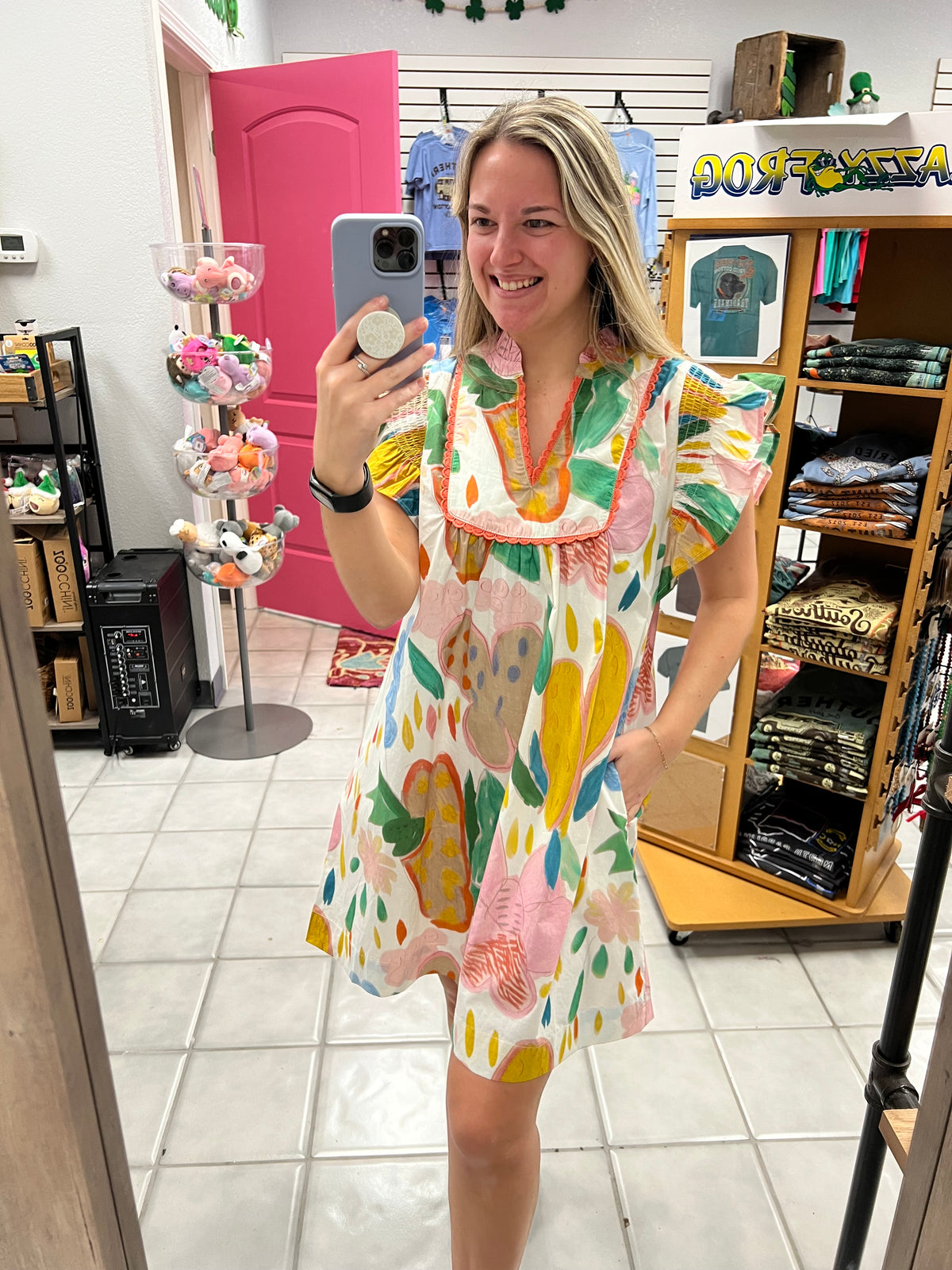 Floral Ruffle Sleeve Dress