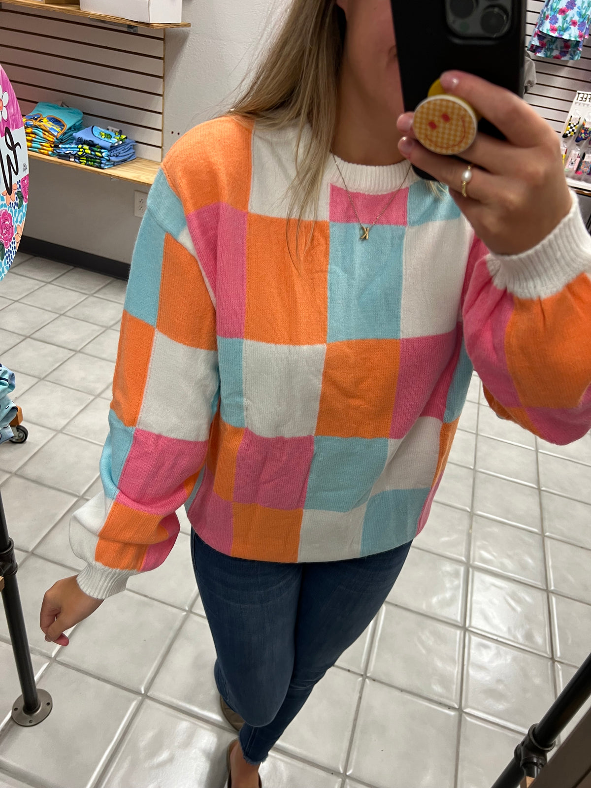 Fun Colored Checkered Sweater*