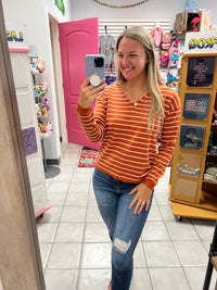 Pumpkin Striped Sweater