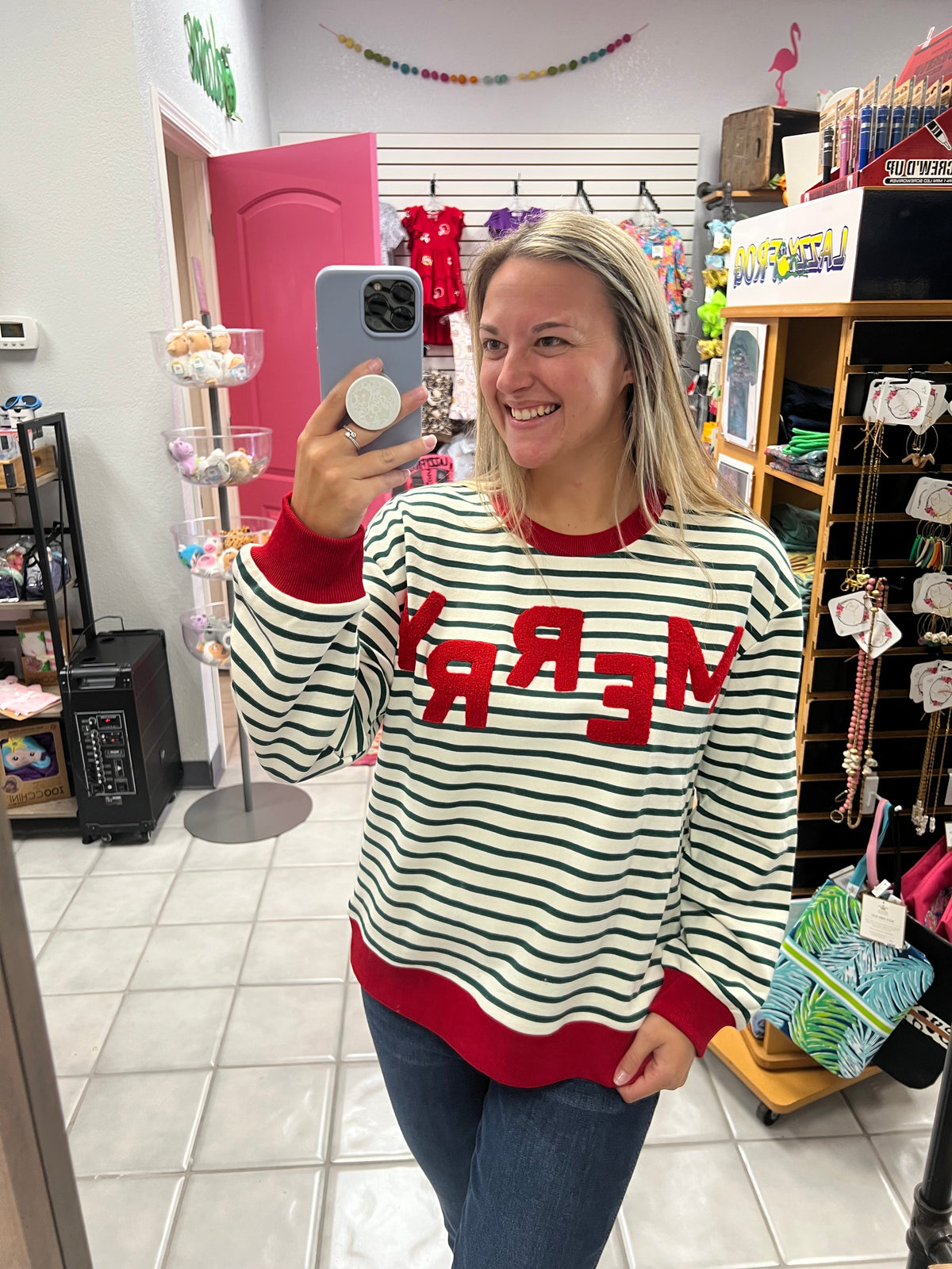 Merry Striped Christmas Pullover