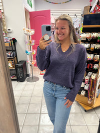 Staccato Eggplant Sweater