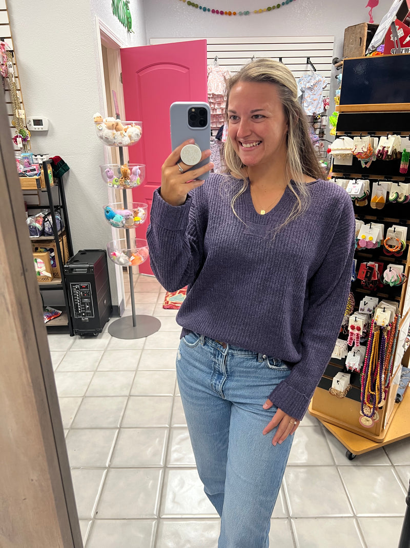 Staccato Eggplant Sweater