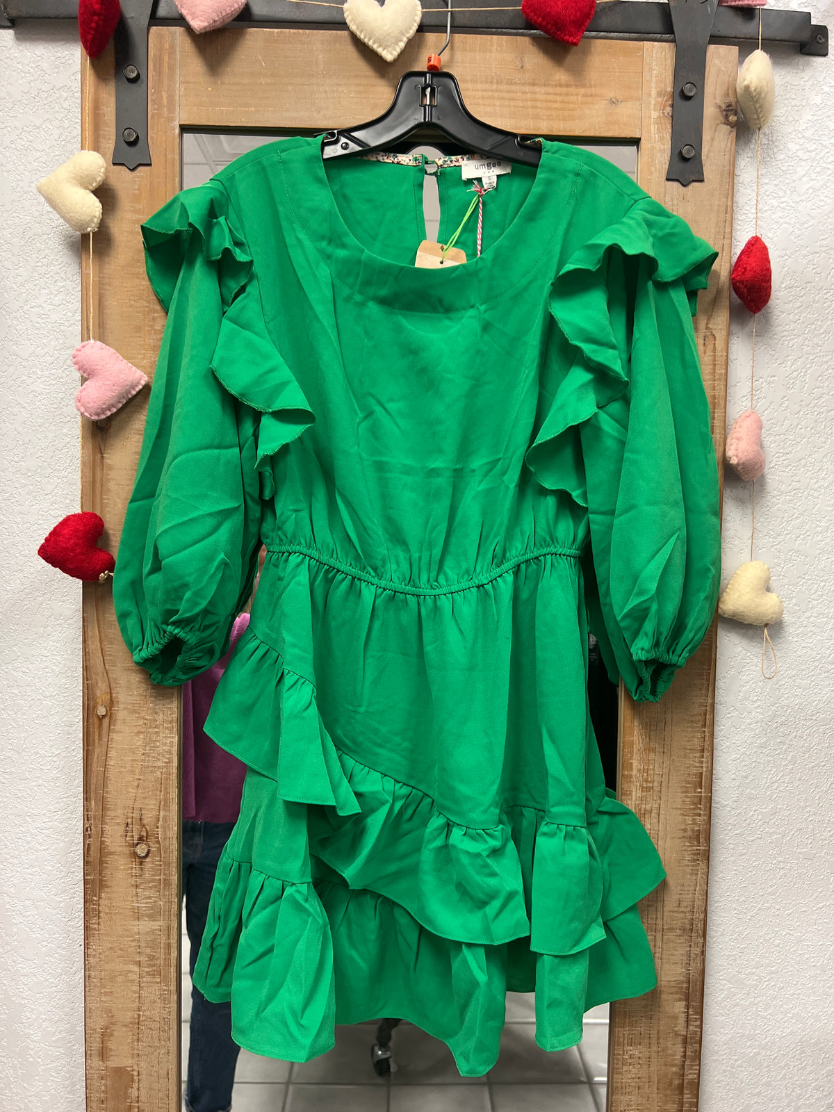 Kelly Green Tiered Dress*