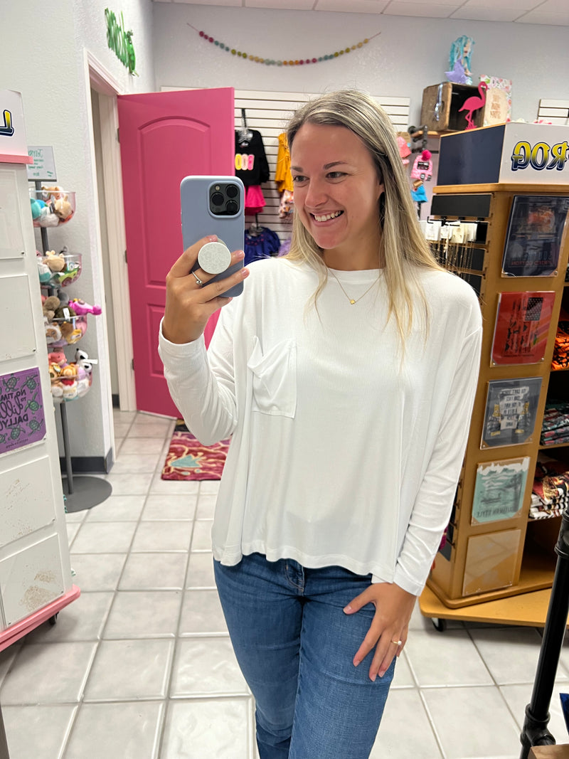 Ribbed Dolman LS Top