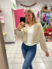 Chunky Knit Cropped Cardigan*