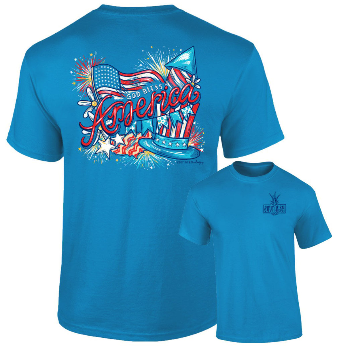 Southernology God Bless America SS Tshirt*