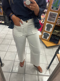Scallop Wide Leg Pants