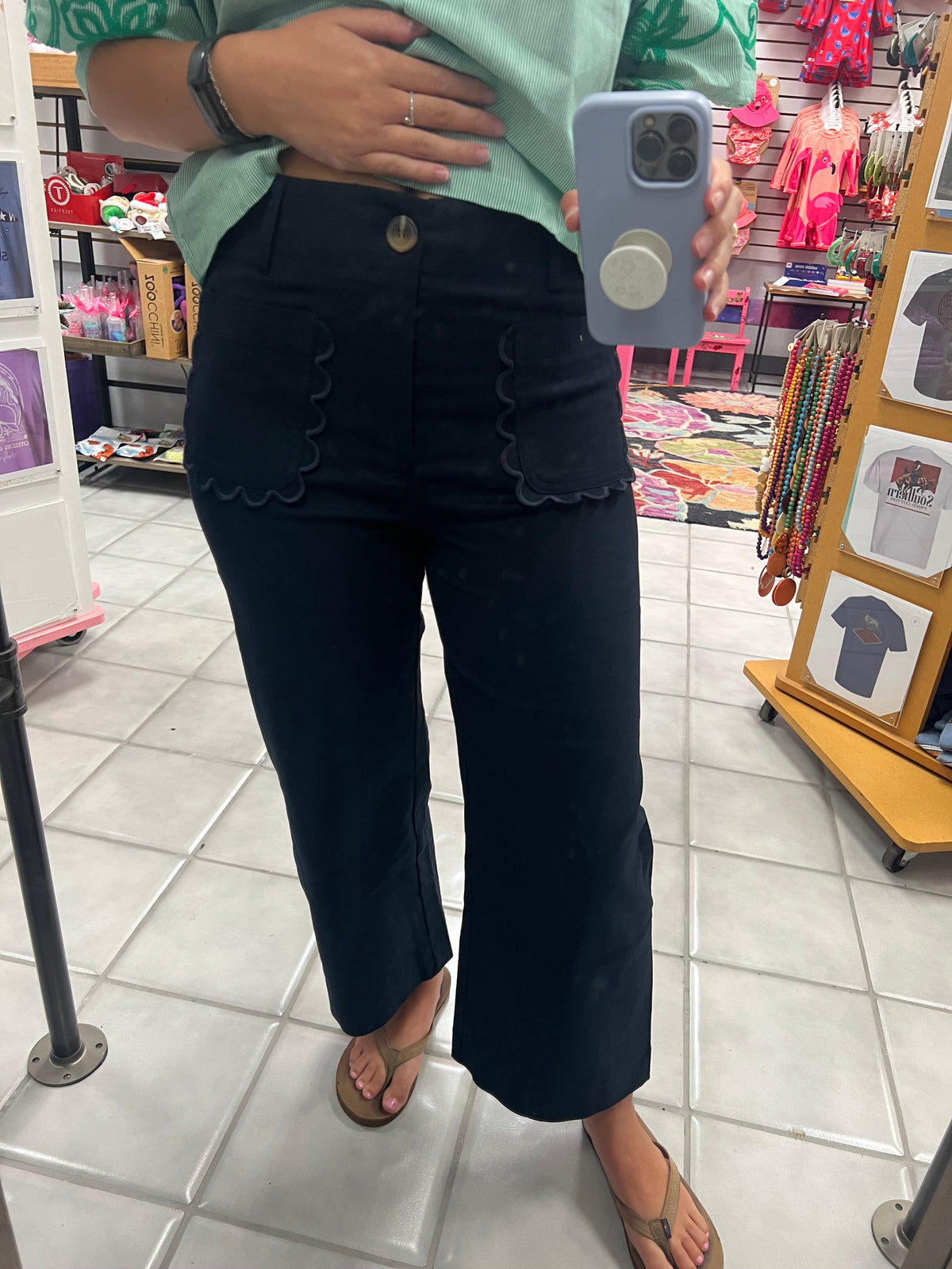 Scallop Wide Leg Pants
