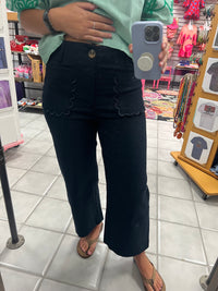 Scallop Wide Leg Pants