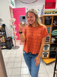 She&Sky Crochet Striped Sweater
