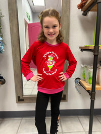 Grinchy On the Outside Youth Holiday Top*
