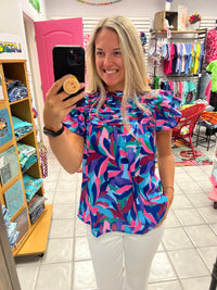 Purple Ruffle Sleeve Top*
