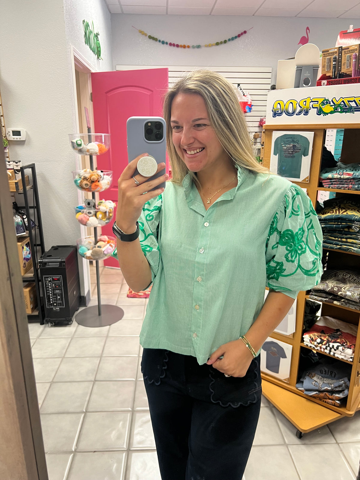 Embroidery Sleeve Top