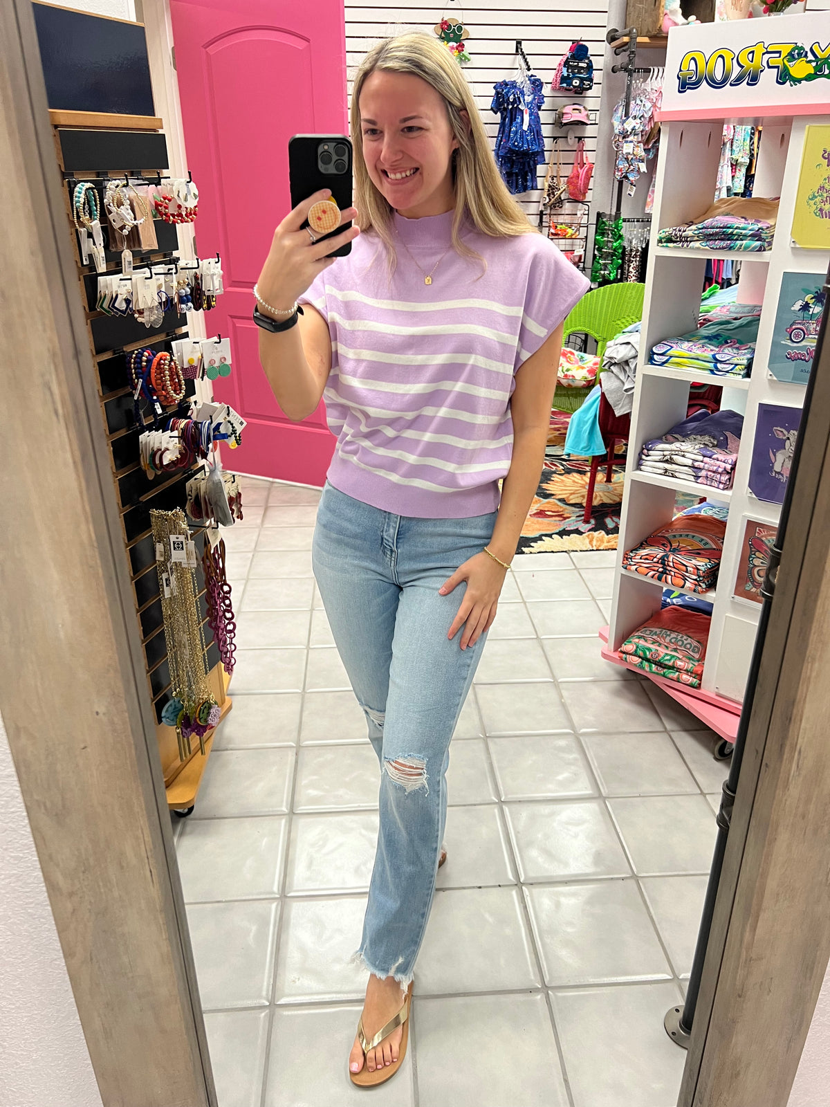 Striped Top in Lavender*