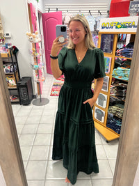 Hunter Green Floor Length Dress