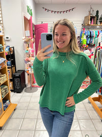 Z Round Neck Ribbed LS Top