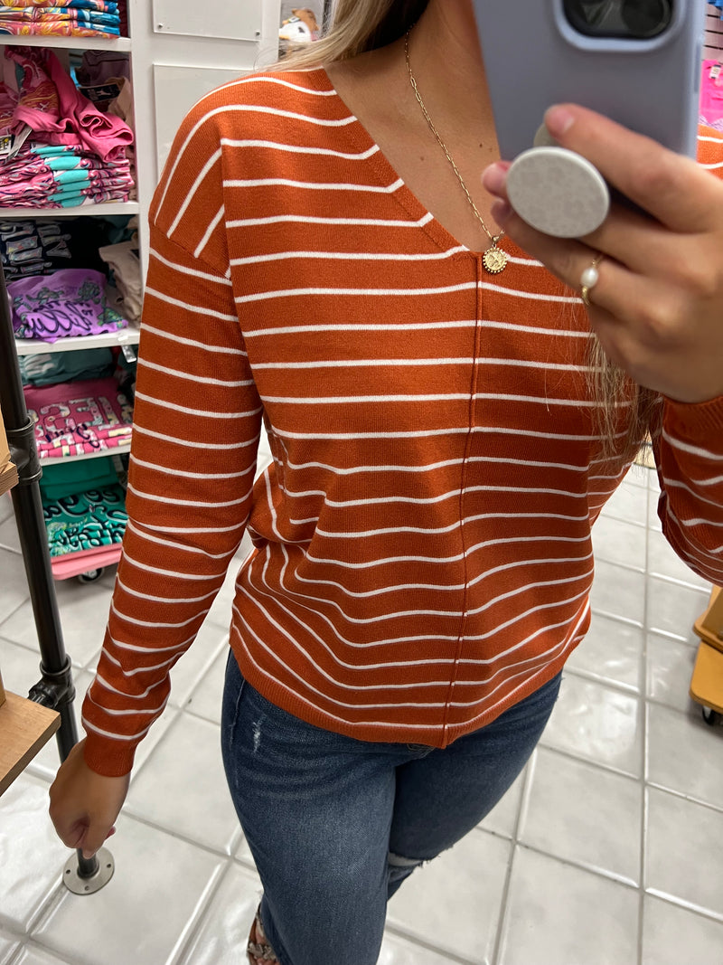 Pumpkin Striped Sweater