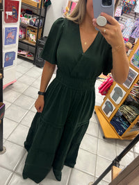 Hunter Green Floor Length Dress