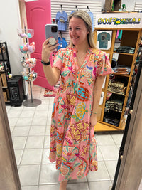 Boho Floral Midi Dress