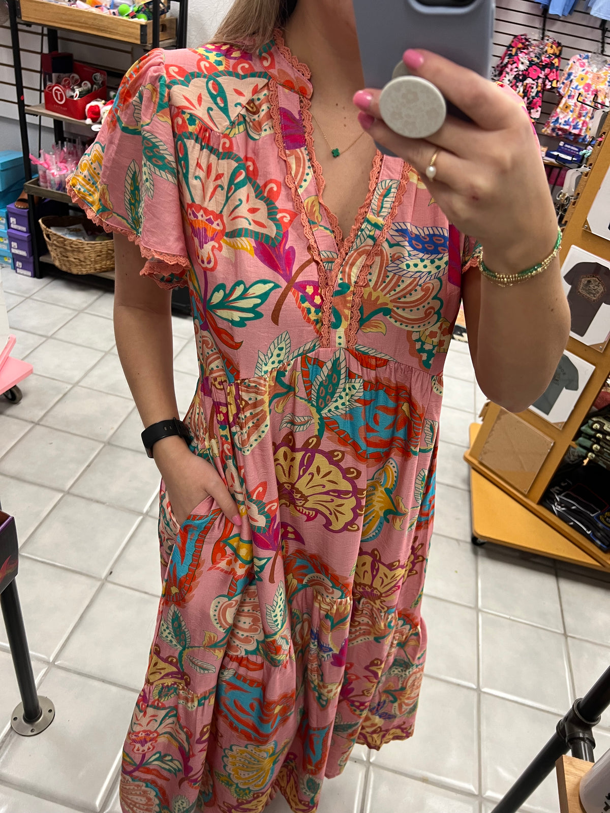 Boho Floral Midi Dress