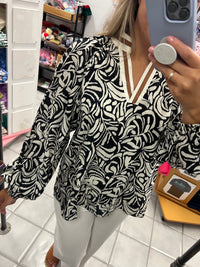 Jodifl Black/White Long Sleeve Top