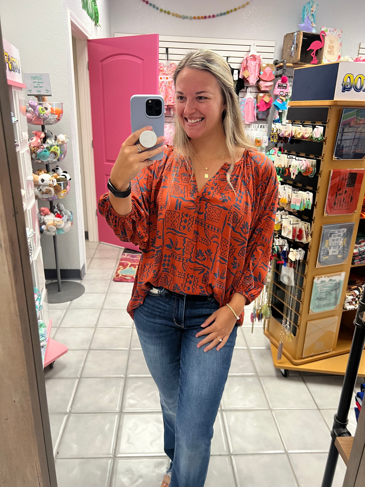 Brick Dolman 3/4 Sleeve Top