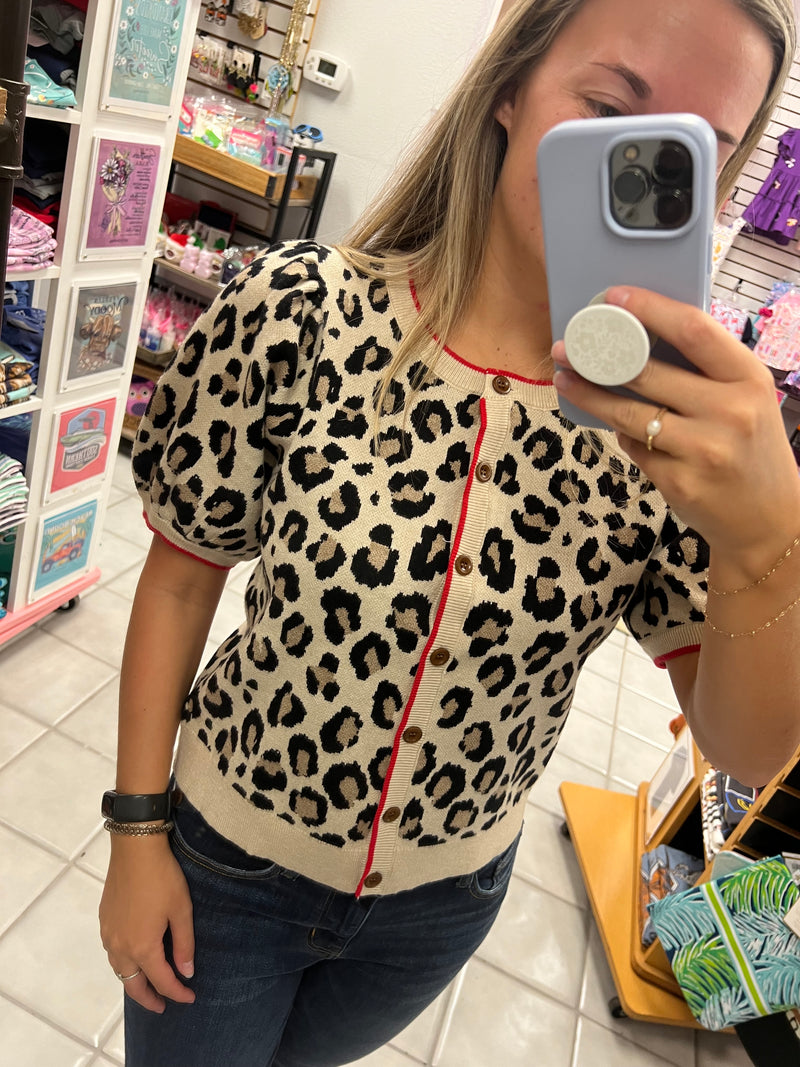 Leopard Sweater Cardigan