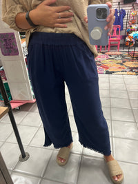 Navy Linen Pants