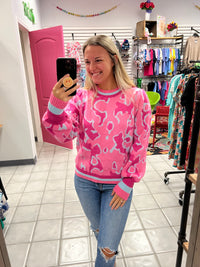 Pink Geo Sweater*