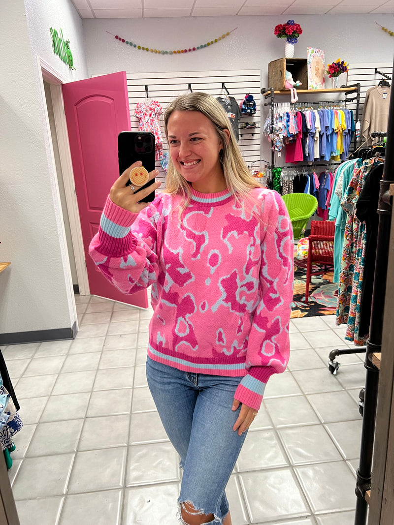 Pink Geo Sweater*
