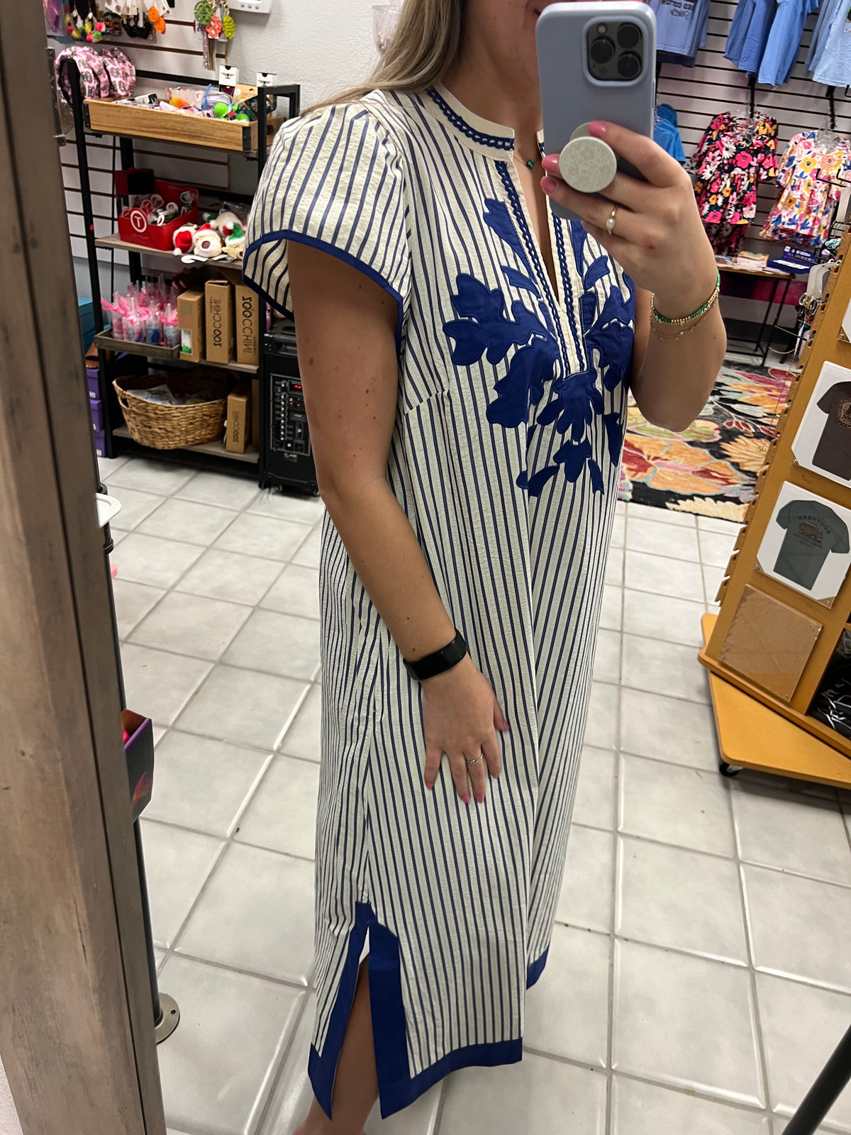 Stripped Midi Dress