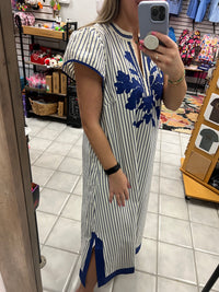 Stripped Midi Dress