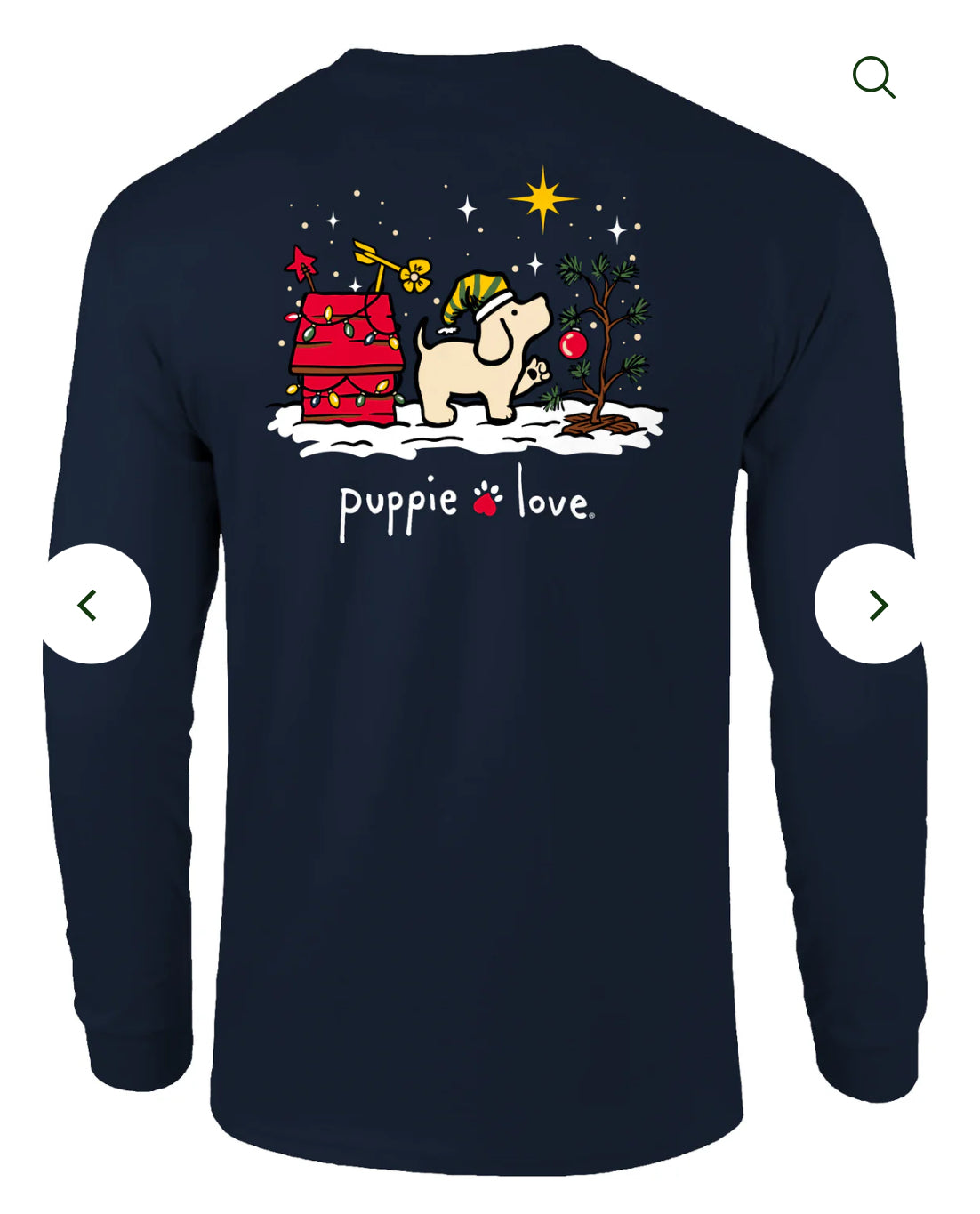 Puppie Love Crummy Christmas Tree LS Tshirt