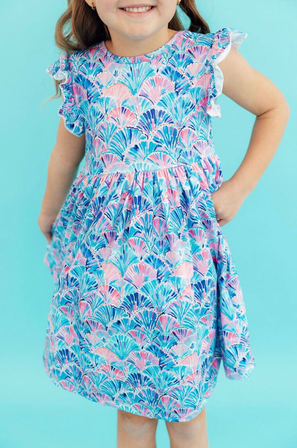 Seaside Shells Flutter Dress
