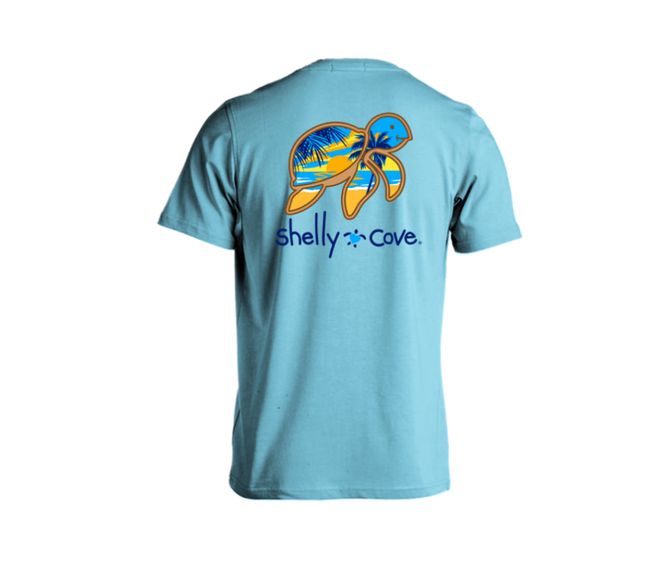 Shelly Cove Sunset Turtle SS Tshirt*