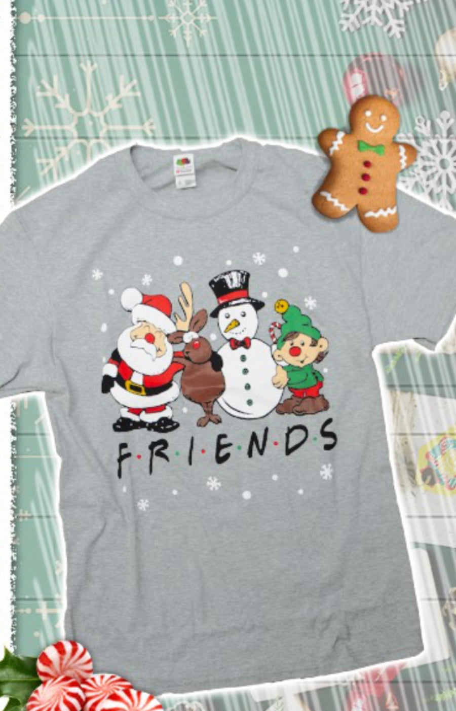 Christmas Friends SS Tshirt (Adult & Kids)*