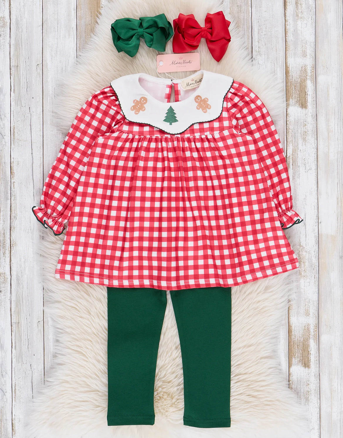 Evergreen Holiday Gingham Outfit Set*