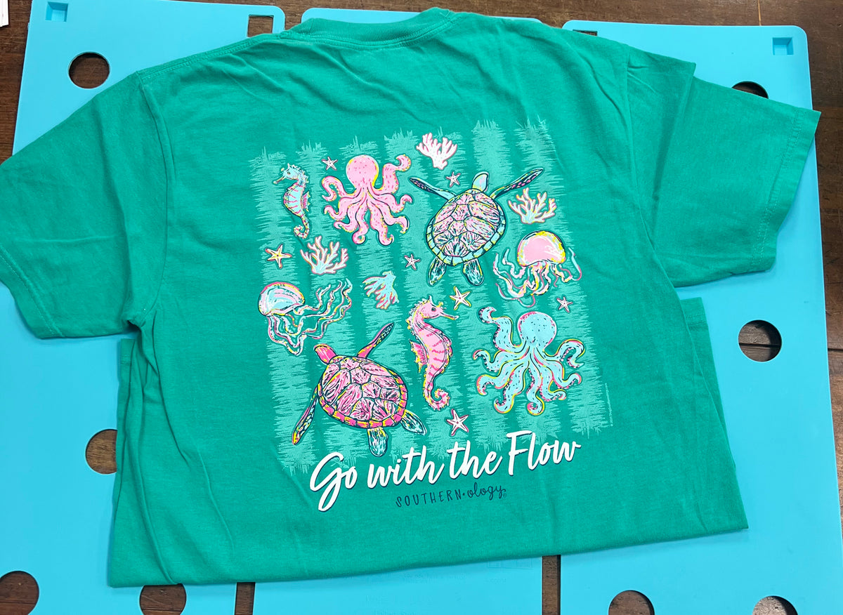 Southernology Sea Life, Go With the Flow SS Tshirt