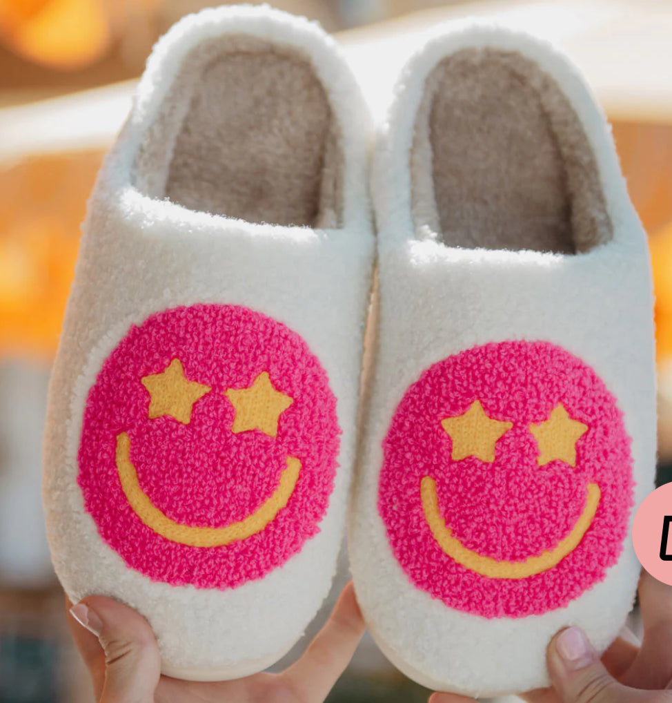 Smiley Face Star Slippers
