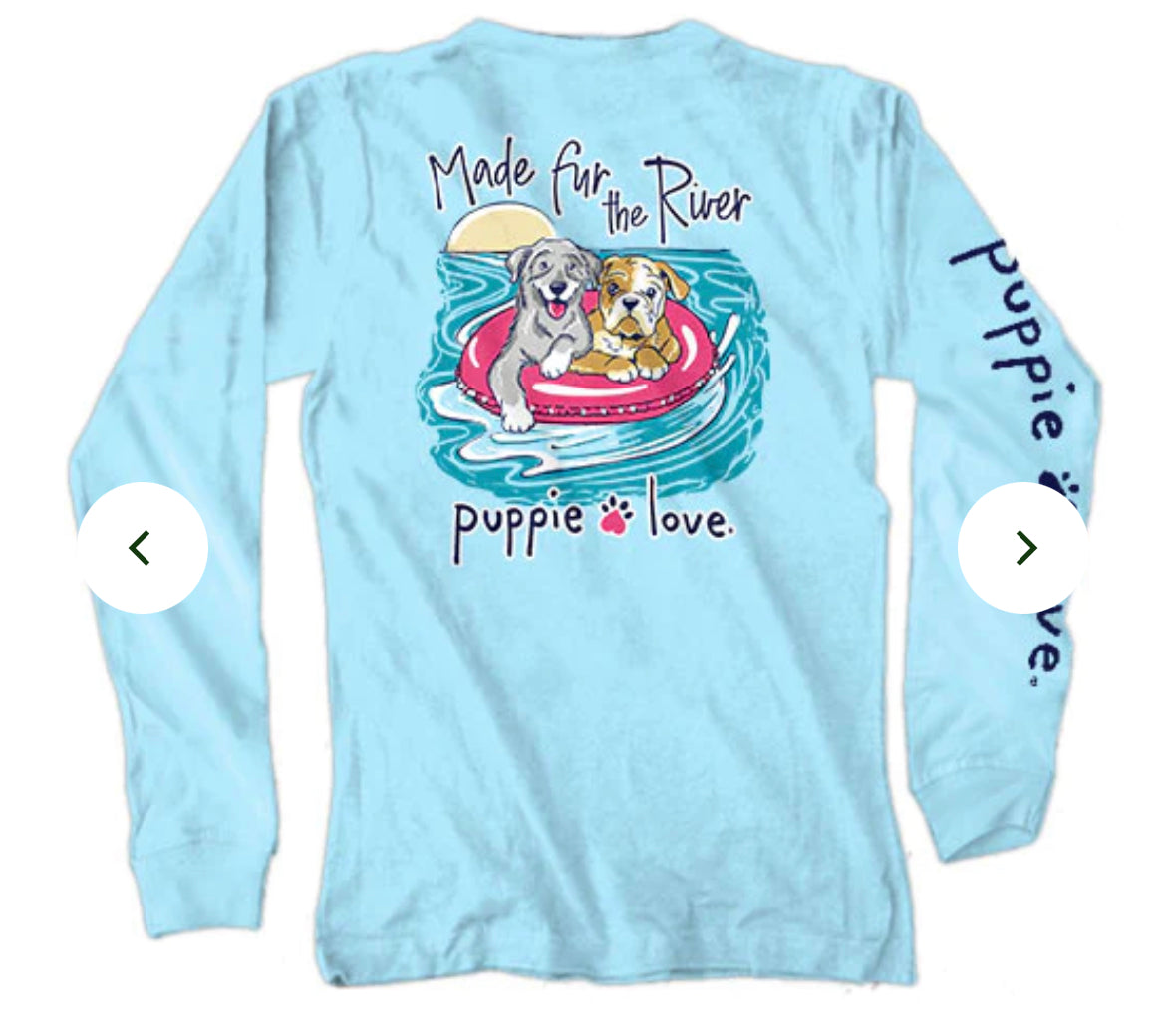 Puppie Love River Pup LS Tshirt*