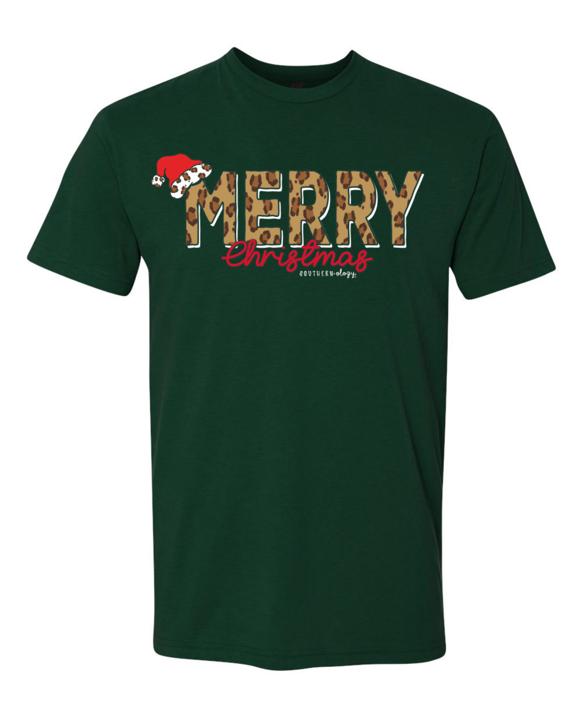 Southernology Leopard Merry Chirstmas SS Tshirt