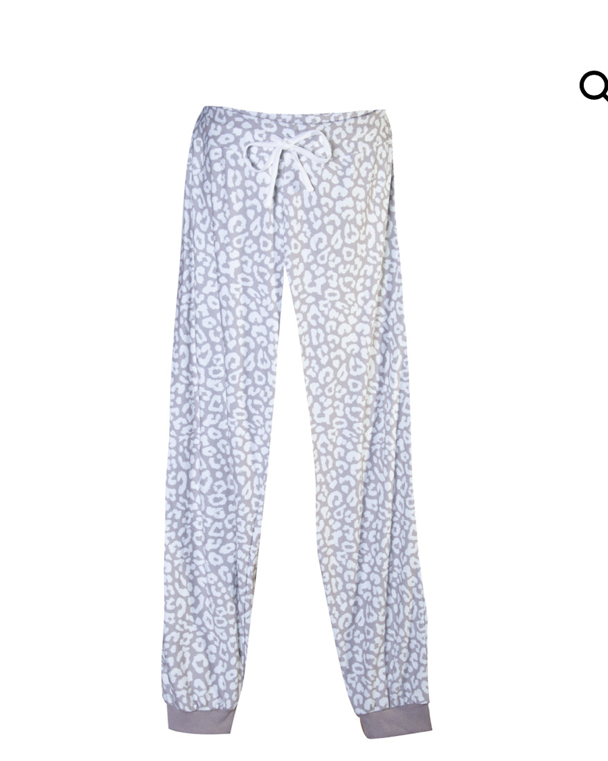 Taupe Cheetah Jogger Pajama Pants